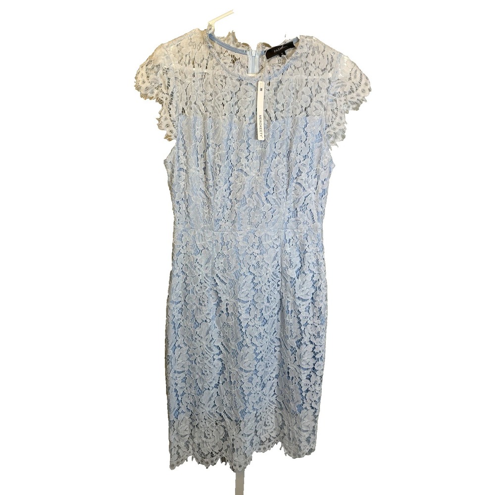 Women's Floral Lace Blue Dress Small Merokeety Spring Easter Bridal Party Glam
